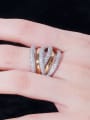 thumb Copper Cubic Zirconia Irregular Luxury Band Ring 2