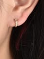 thumb Brass Cubic Zirconia  Minimalist Semicircular Stud Earring 1