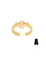 thumb Brass Cubic Zirconia Star Hip Hop Stackable Ring 2