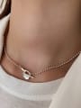thumb 925 Sterling Silver Round Minimalist Beaded Necklace 1