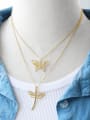 thumb Brass Cubic Zirconia Butterfly Trend Necklace 1