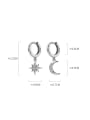thumb 925 Sterling Silver Cubic Zirconia Asymmetrical Star Moon Dainty Huggie Earring 2