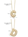 thumb Brass Cubic Zirconia Letter Minimalist Necklace 3