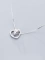 thumb 925 Sterling Silver Cubic Zirconia  Simple heart pendant Necklace 3