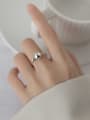 thumb 925 Sterling Silver Bead Round Minimalist Band Ring 1