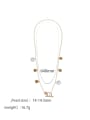 thumb Brass Freshwater Pearl Coin Vintage Long Strand Necklace 2