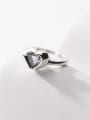 thumb 925 Sterling Silver Cubic Zirconia Heart Vintage Band Ring 2