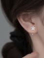 thumb 925 Sterling Silver Cubic Zirconia Flower Minimalist Stud Earring 1