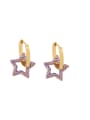 thumb Brass Enamel Star Cute Huggie Earring 3