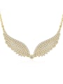thumb Brass Cubic Zirconia Wing Hip Hop Necklace 0