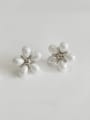 thumb Sterling silver synthetic pearl fancy earrings 2