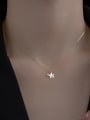 thumb 925 Sterling Silver Rhinestone Star Minimalist Necklace 1