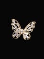 thumb Brass Cubic Zirconia Butterfly Minimalist Brooch 1