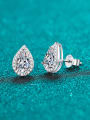 thumb 925 Sterling Silver Moissanite Water Drop Classic Stud Earring 2