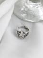 thumb 925 Sterling Silver Pentagram  Vintage Free Size  Band Ring 0