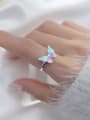 thumb 925 Sterling Silver Enamel Butterfly Trend Band Ring 1