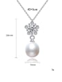 thumb 925 Sterling Silver Imitation Pearl Flower Minimalist Necklace 4