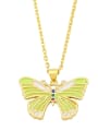 thumb Brass Enamel Butterfly Vintage Necklace 3