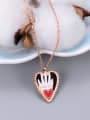thumb Titanium Enamel Heart Minimalist pendant Necklace 3