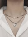 thumb Vintage Sterling Silver With Antique Silver Plated Vintage Star Multi Strand Necklaces 1