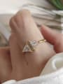 thumb 925 Sterling Silver Cubic Zirconia Triangle Dainty Midi Ring 1