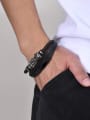 thumb Stainless steel Artificial Leather Geometric Hip Hop Strand Bracelet 1