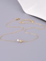 thumb Titanium Steel Imitation Pearl Dolphin Minimalist Necklace 0