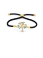 thumb Brass Cubic Zirconia Tree Minimalist Adjustable Bracelet 4