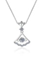 thumb Sterling Silver Moissanite Triangle Dainty Necklace 2