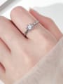 thumb 925 Sterling Silver Cubic Zirconia  Round Minimalist Free Size Ring 1