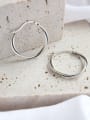 thumb 925 Sterling Silver Hollow Round Minimalist Huggie Earring 0