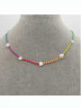 thumb Zinc Alloy Miyuki Millet Bead Multi Color Heart Hip Hop Beaded Necklace 1