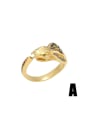 thumb Brass Cubic Zirconia Snake Vintage Band Ring 3