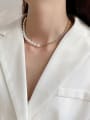 thumb 925 Sterling Silver Freshwater Pearl Irregular Vintage Necklace 3
