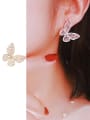 thumb Brass Cubic Zirconia Butterfly Statement Cluster Earring 2