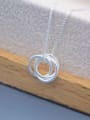 thumb 925 Sterling Silver Minimalist  Simple fashion three-layer round pendant Necklace 3