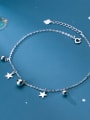 thumb 925 Sterling Silver Minimalist  Bead Star Anklet 0