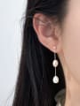 thumb 925 Sterling Silver Imitation Pearl Tassel Minimalist Drop Earring 1