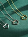 thumb 925 Sterling Silver Minimalist Hollow Heart  Pendant Necklace 3