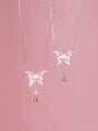 thumb 925 Sterling Silver Butterfly Minimalist Lariat Necklace 0