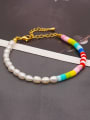 thumb Stainless steel Freshwater Pearl Multi Color Polymer Clay Round Bohemia Bracelet 3