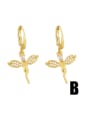 thumb Brass Cubic Zirconia Angel Vintage Huggie Earring 3