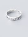 thumb 925 Sterling Silver Letter Vintage Free Size  Ring 1