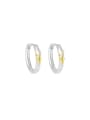 thumb 925 Sterling Silver Geometric Minimalist Huggie Earring 0
