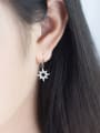 thumb 925 Sterling Silver Cubic Zirconia  Moon  star Dainty Hook Earring 1