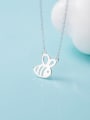 thumb 925 Sterling Silver Minimalist hollow bee pendant Necklace 1