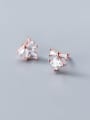 thumb 925 Sterling Silver Cubic Zirconia Square Trend Stud Earring 2