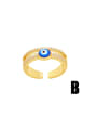 thumb Brass Enamel Cubic Zirconia Evil Eye Hip Hop Stackable Ring 3