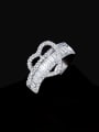 thumb Brass Cubic Zirconia Heart Luxury Band Ring 0