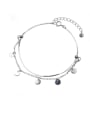 thumb 925 Sterling Silver  Minimalist Round Double layer Anklet 2
